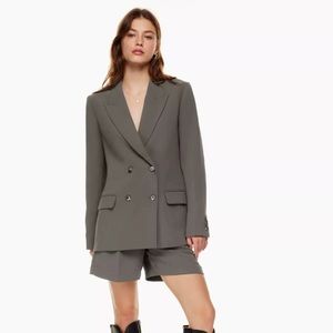 Aritzia Wilfred destiny blazer size 2 peppercorn gray